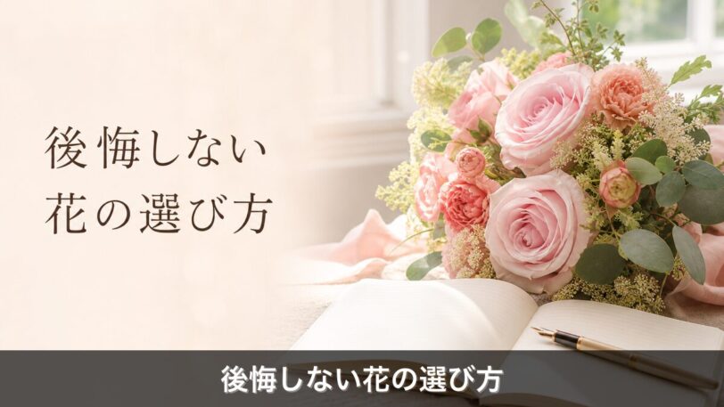 お花の定期便を比較検討するノートと花